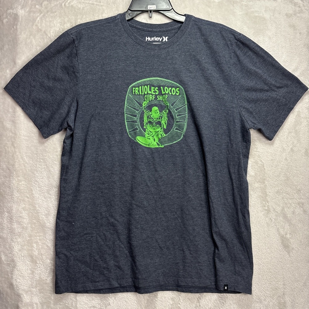 Hurley Large Navy Blue Frijoles Locos Surf Shop Shirt
